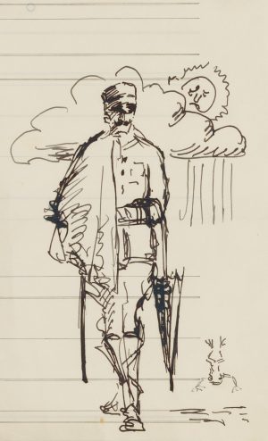 Soldat des 1. Weltkriegs im Regen