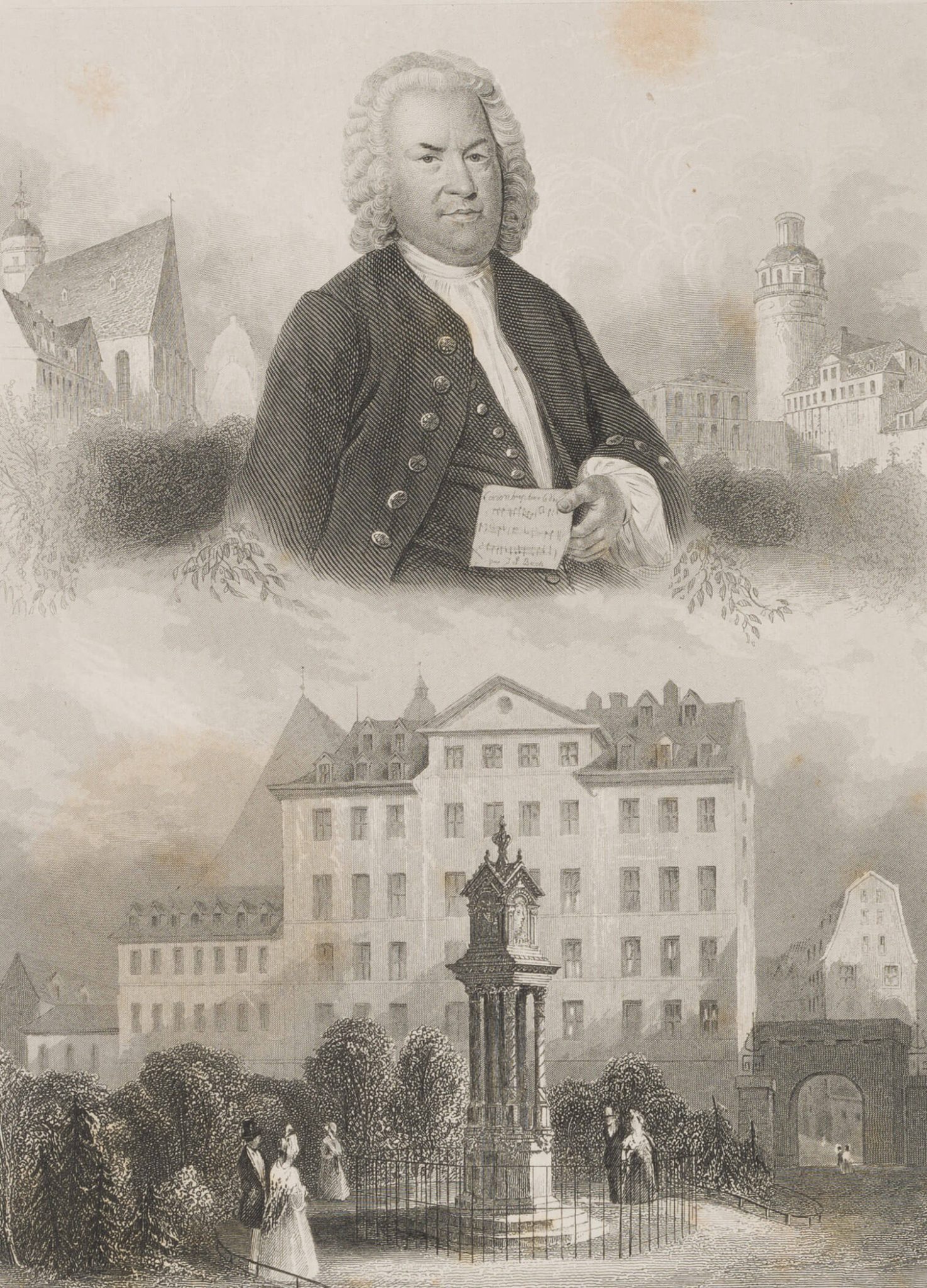 Johann Sebastian Bach mit Denkmal