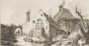 Bauernhaus mit Personen im Hof