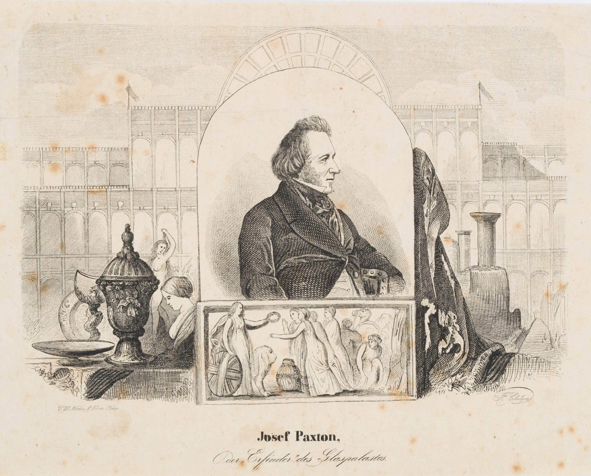 Josef Paxton vor dem Kristallpalast