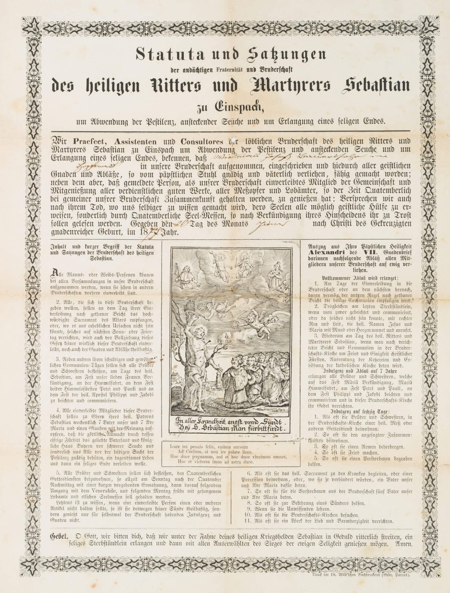 Satzungen d. Sebastianbruderschaft