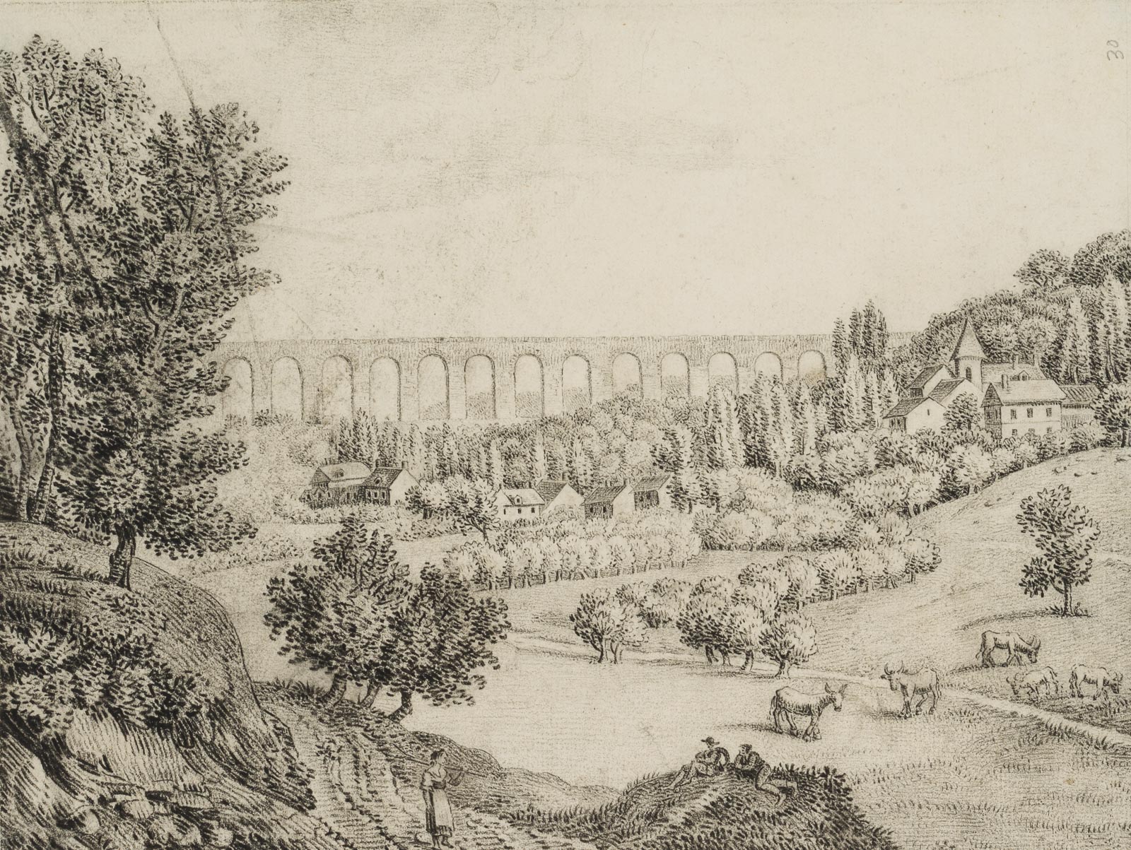 Landschaft mit Aquädukt