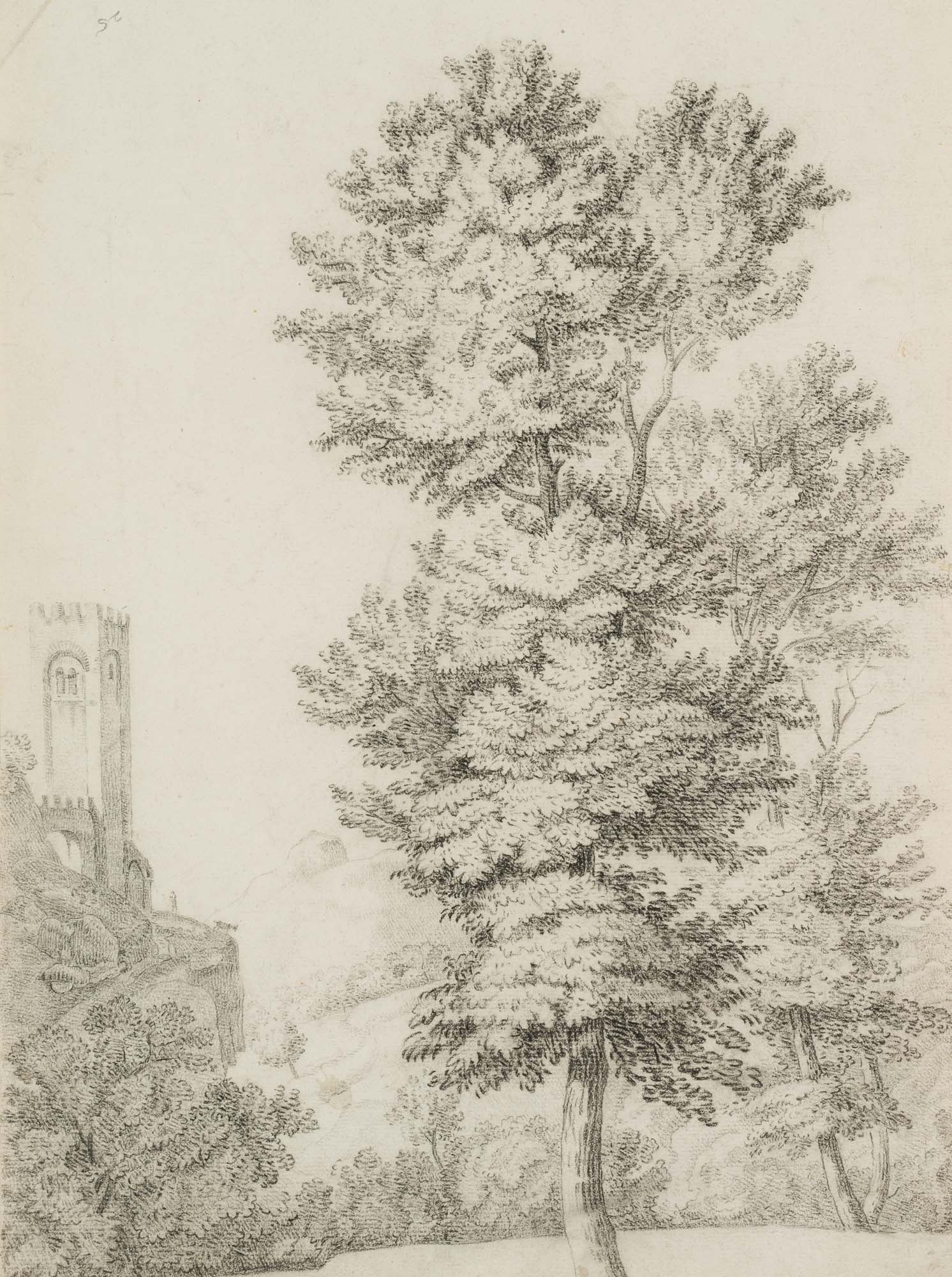Landschaft mit Bergfried