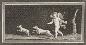Putto auf Jagd mit Hunden