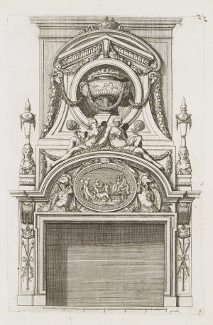 Barocker Kaminentwurf. Vorlage 5