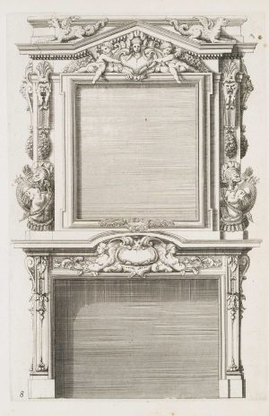 Barocker Kaminentwurf. Vorlage 8