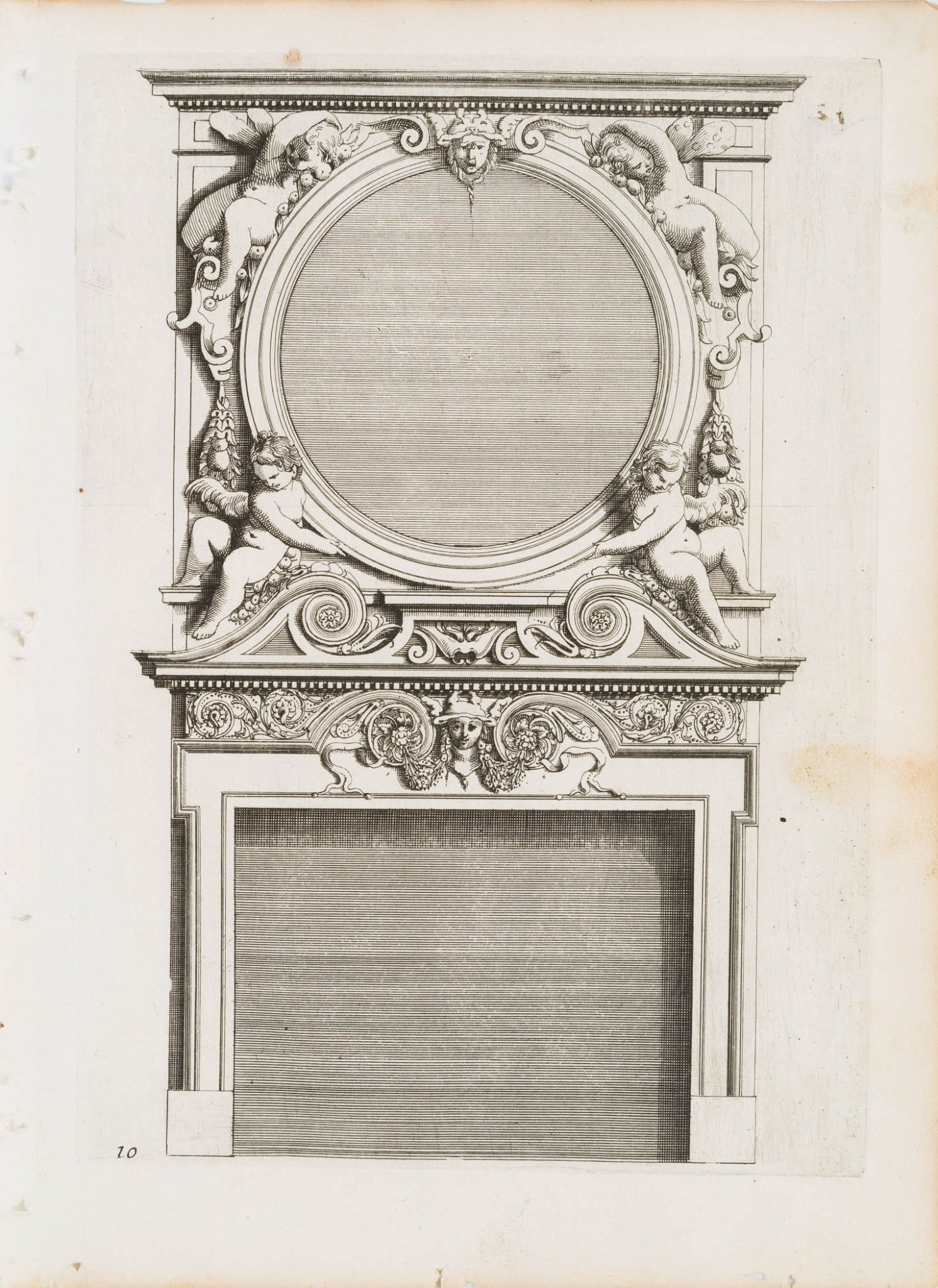 Barocker Kaminentwurf. Vorlage 10
