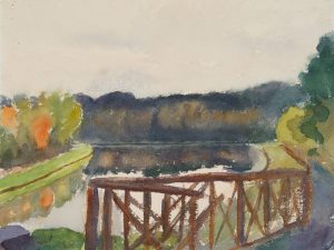 Geländer am Fluss