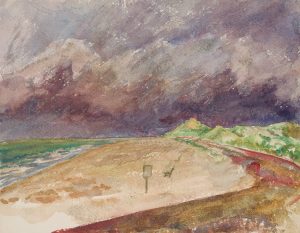 Gewitterwolken über Strand