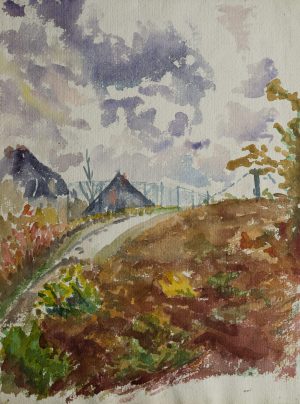 Naturstück mit hügeliger Landschaft