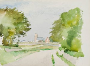 Landstraße bei Ortschaft