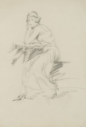Haltungsstudie. Sitzende Dame