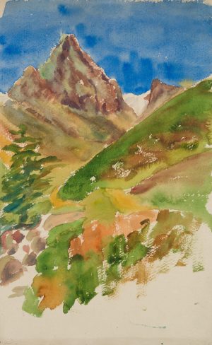Skizze einer Gebirgslandschaft