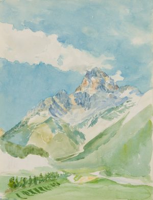 Alpenlandschaft mit hohem Berg