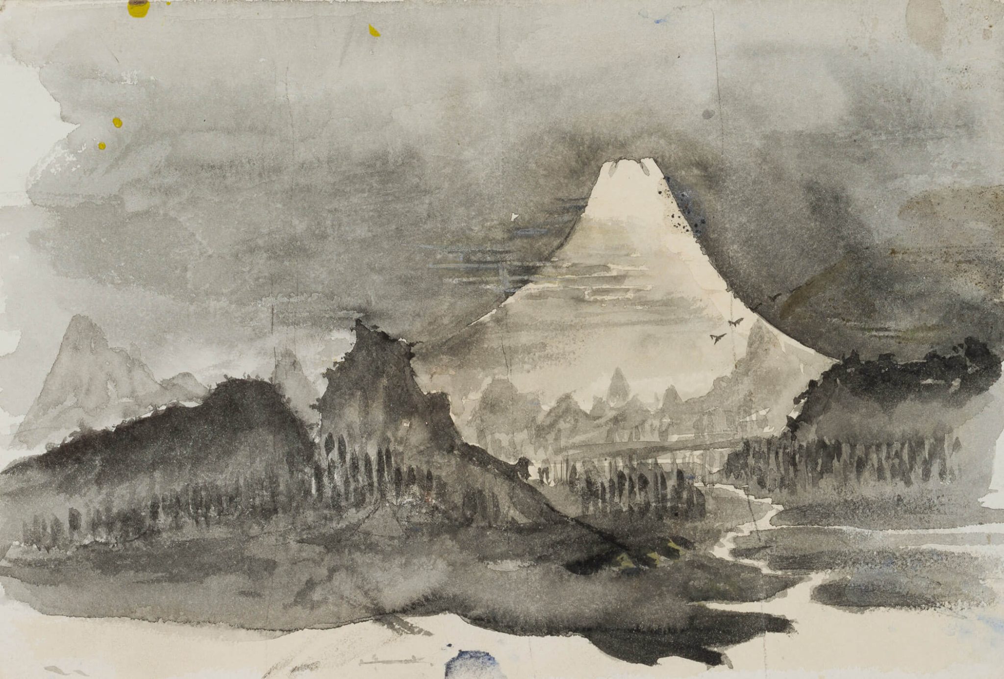 Flusslandschaft in Schwarz