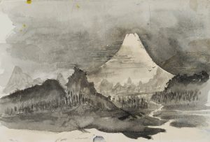 Flusslandschaft in Schwarz