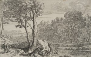 Felsige Flusslandschaft mit Anglern