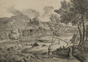 Arkadische Landschaft mit Fluss