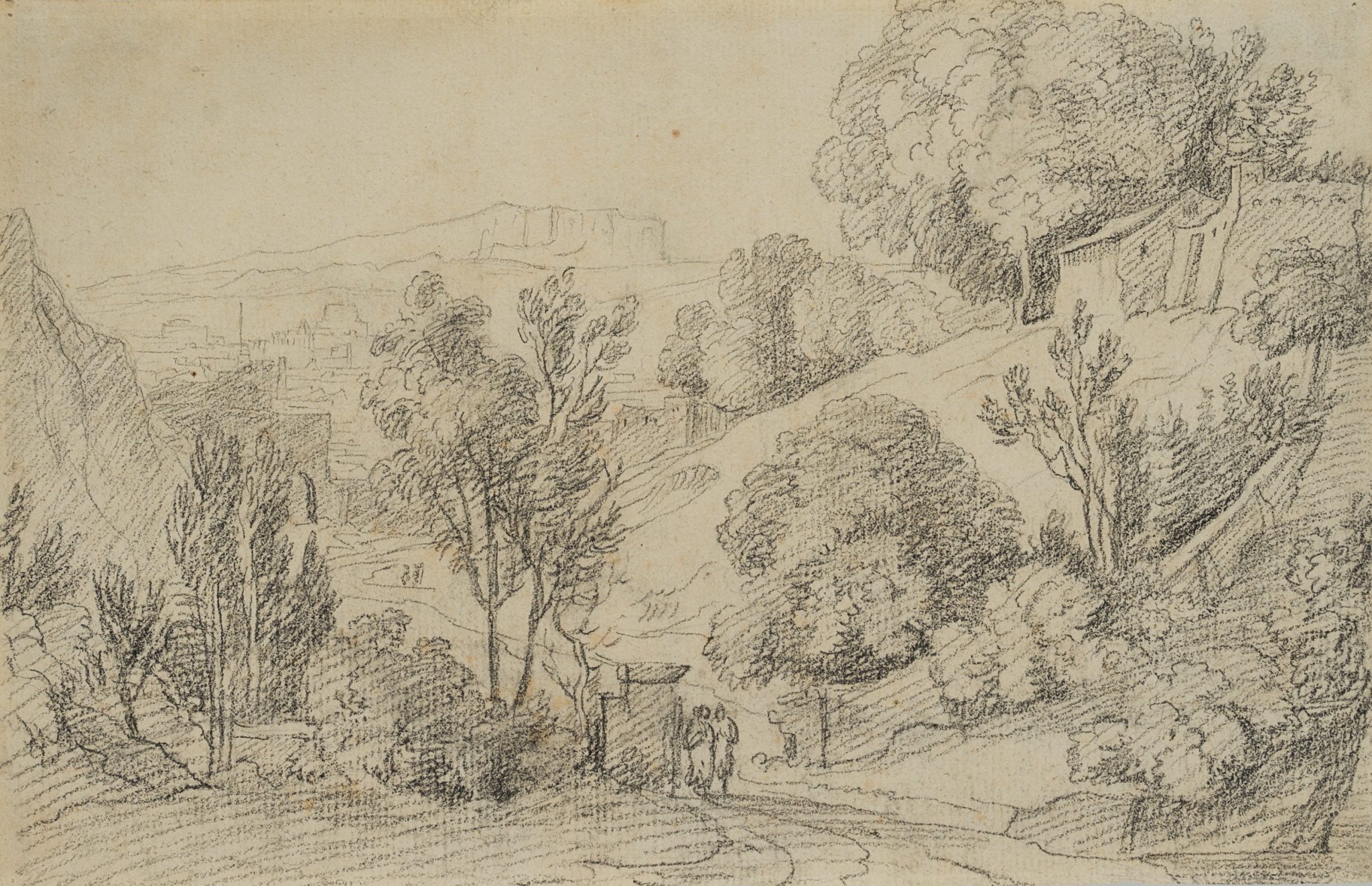 Südliche Landschaft mit Landstraße