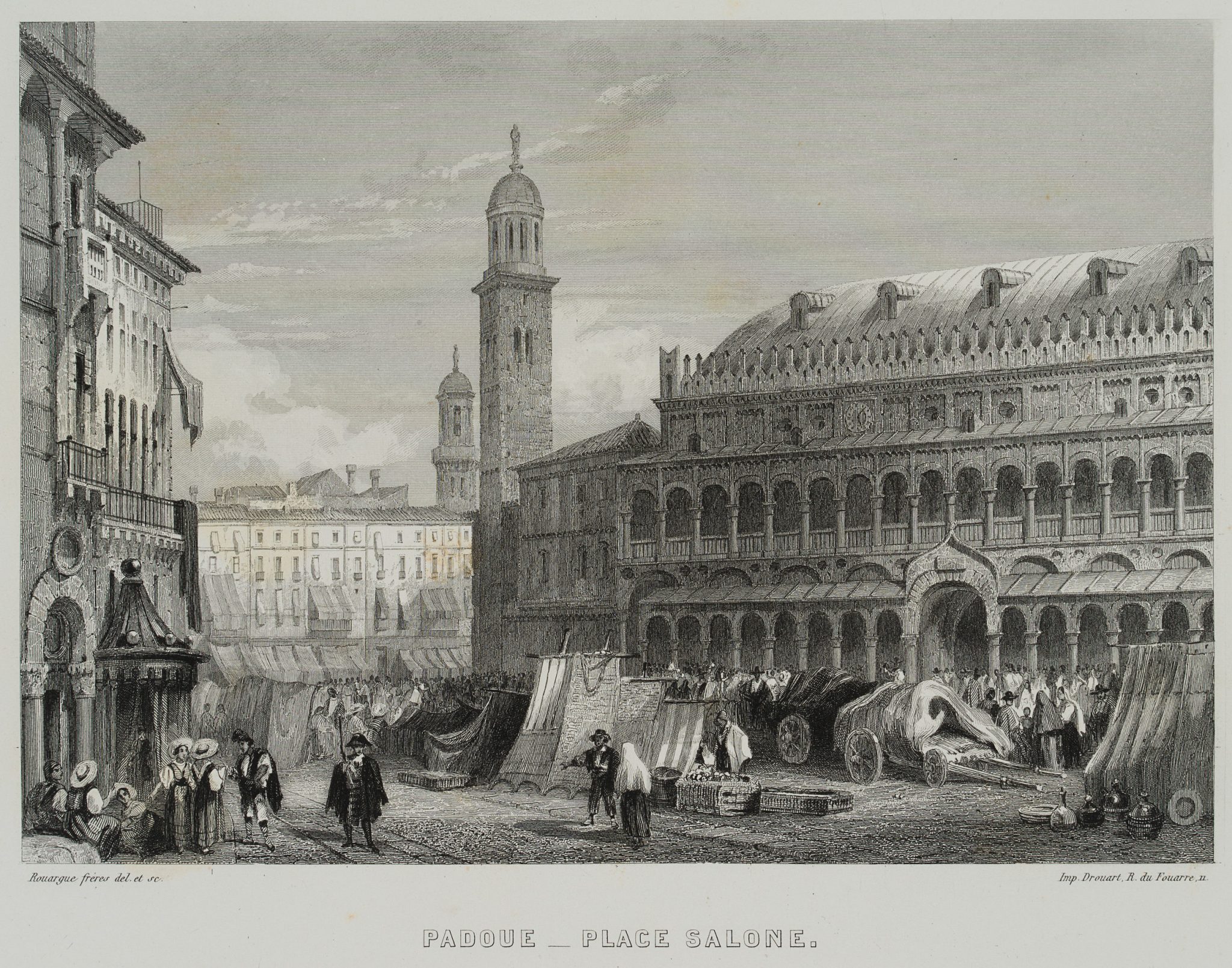 Stadtansicht Padua, am Palazzo della Ragione