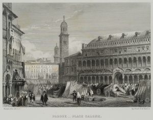 Stadtansicht Padua, am Palazzo della Ragione