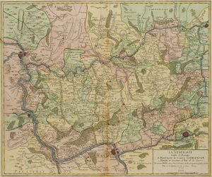 Landkarte d. Wetterau mit eingezeichneten Grafschaften