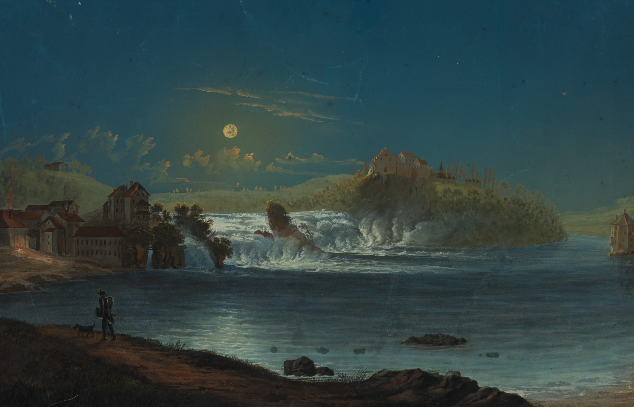 Rheinfall bei Schaffhausen bei Nacht