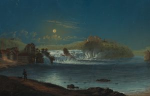 Rheinfall bei Schaffhausen bei Nacht