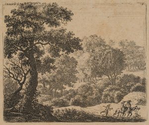 Waldlandschaft mit Reitenden