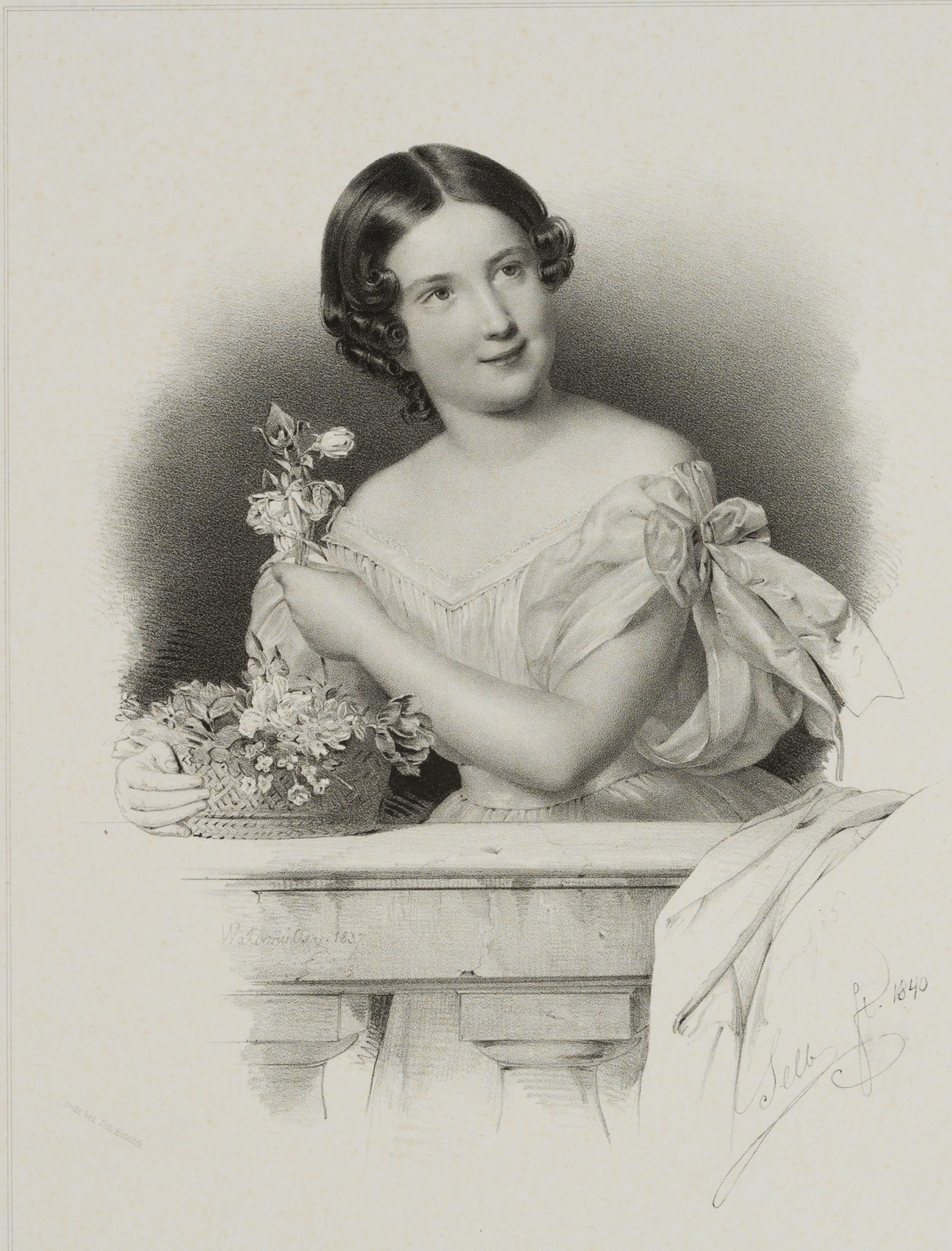 Junges Dame mit Rosen