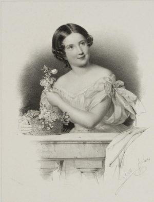 Junges Dame mit Rosen