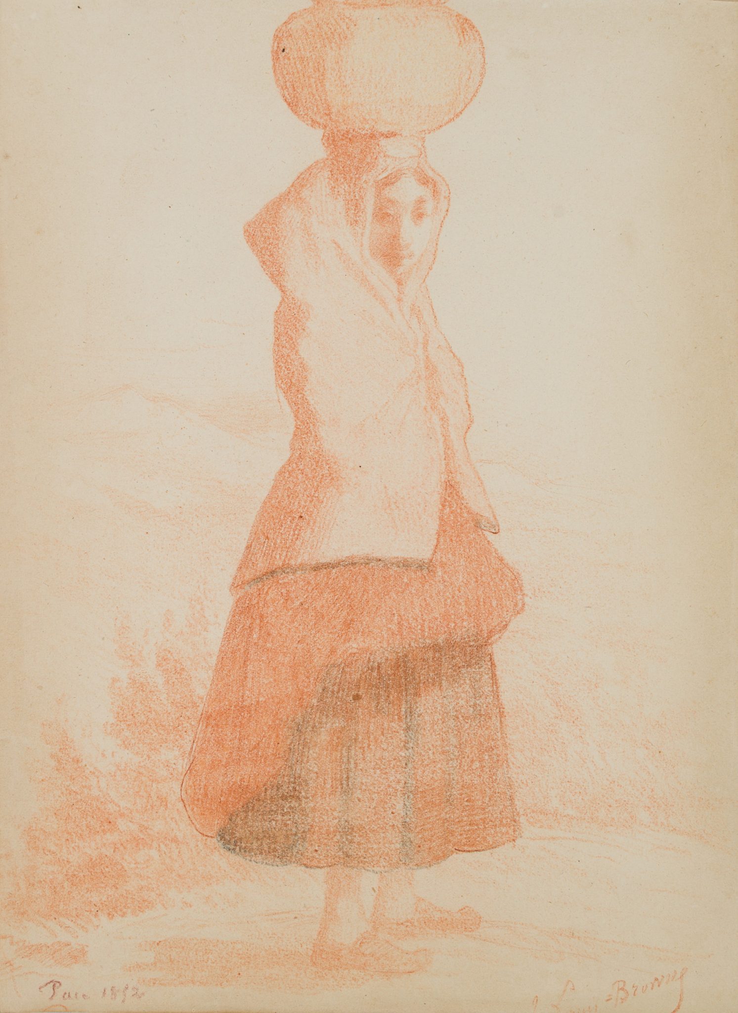 Trachtenmädchen mit Korb, Pyrenäen