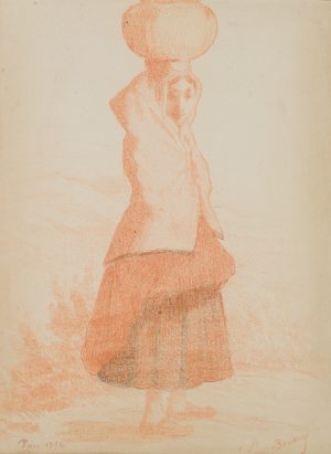 Trachtenmädchen mit Korb, Pyrenäen