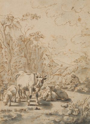 Pastorale Landschaft mit Hirten