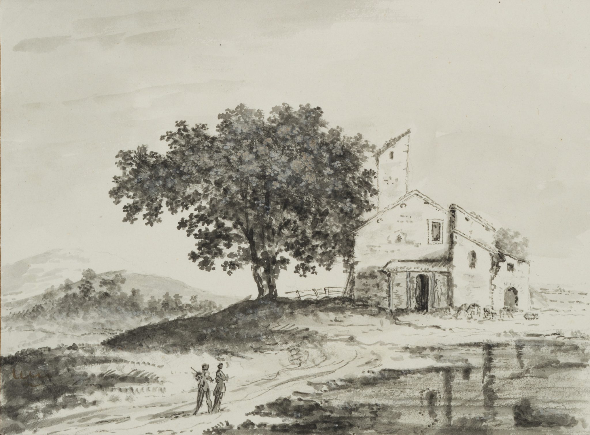 Landschaft mit alter Landwarte