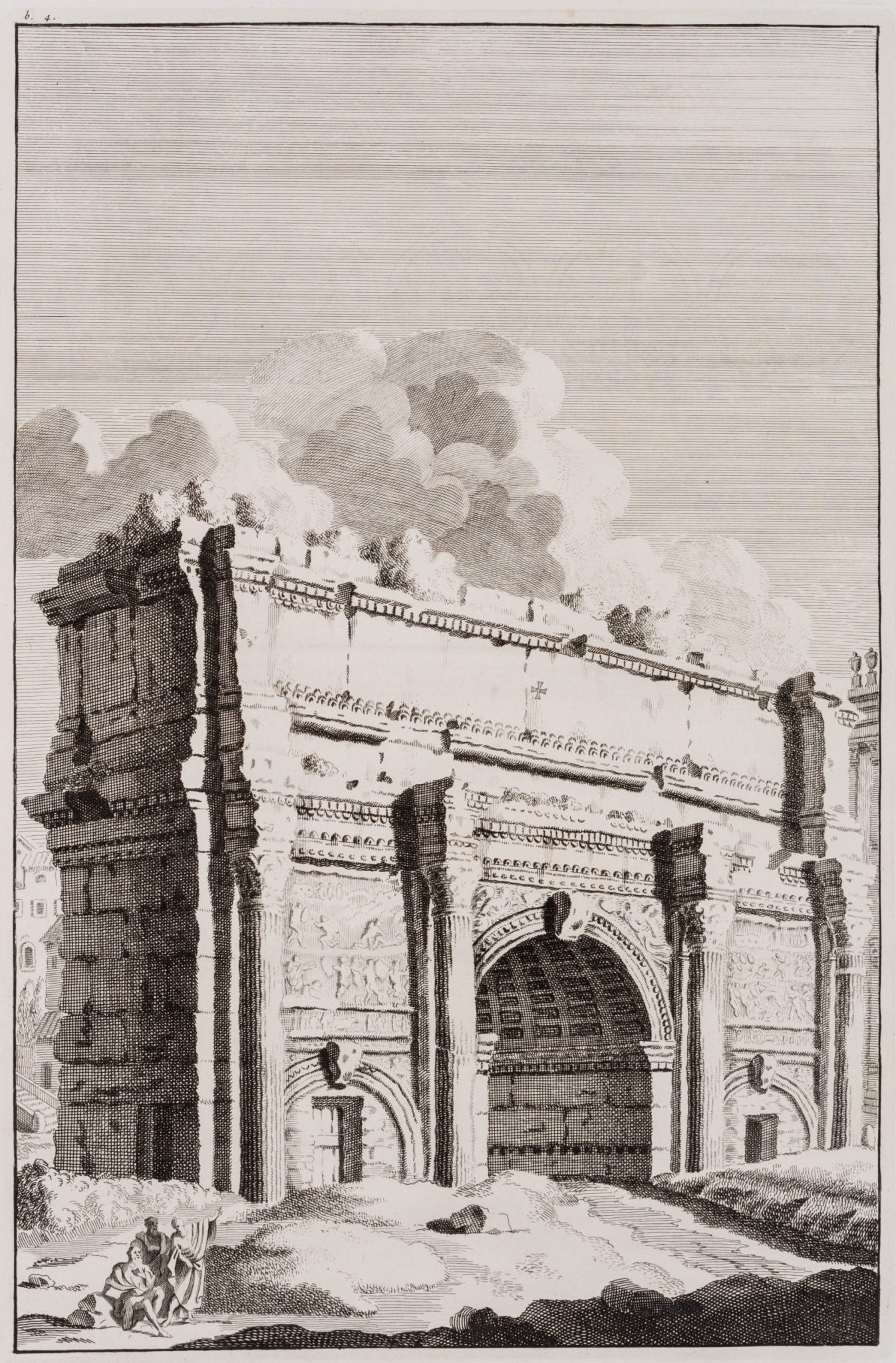 Septimius-Severus-Bogens vor Ausgrabung, Rom