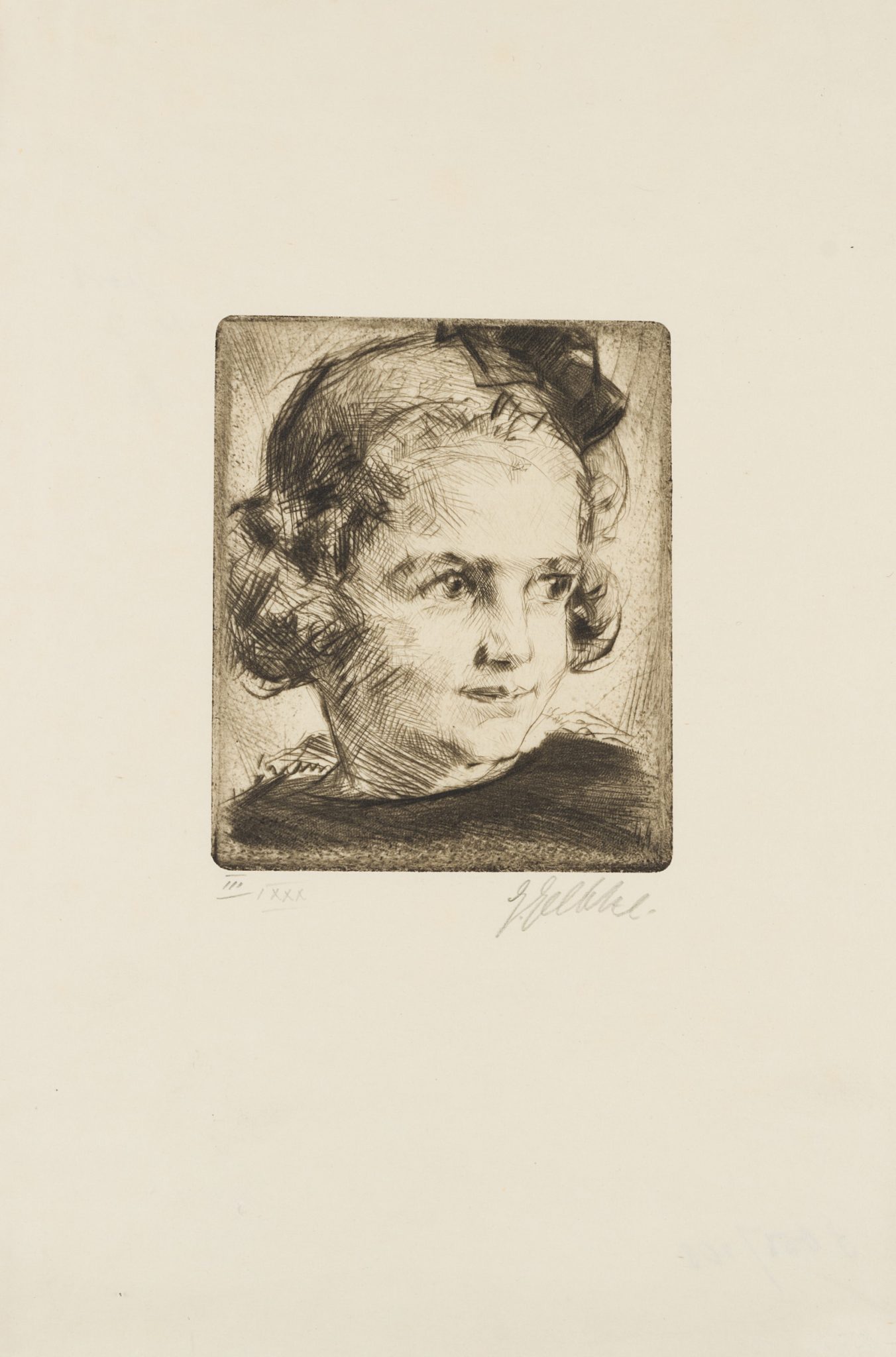 Mädchen mit Haarschleife