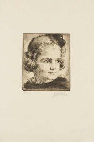 Mädchen mit Haarschleife
