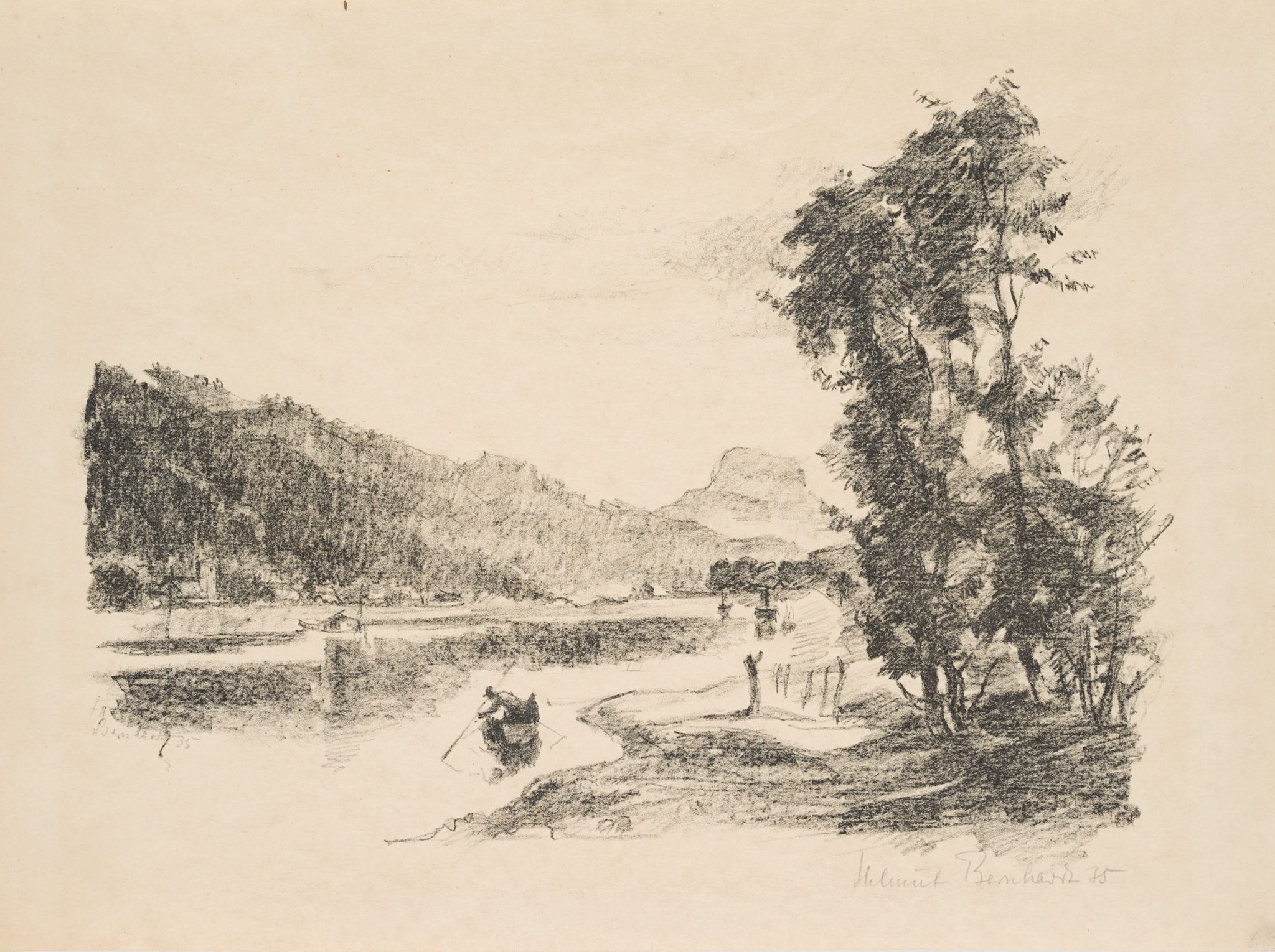 Flusslandschaft mit Boot