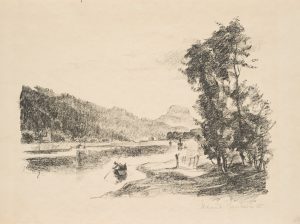 Flusslandschaft mit Boot