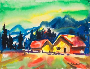 Gehöft am Gebirge