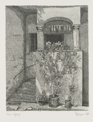 Zugang, Oleander an Eingangstreppe