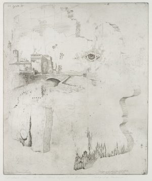 Collage aus Architektur und Mensch