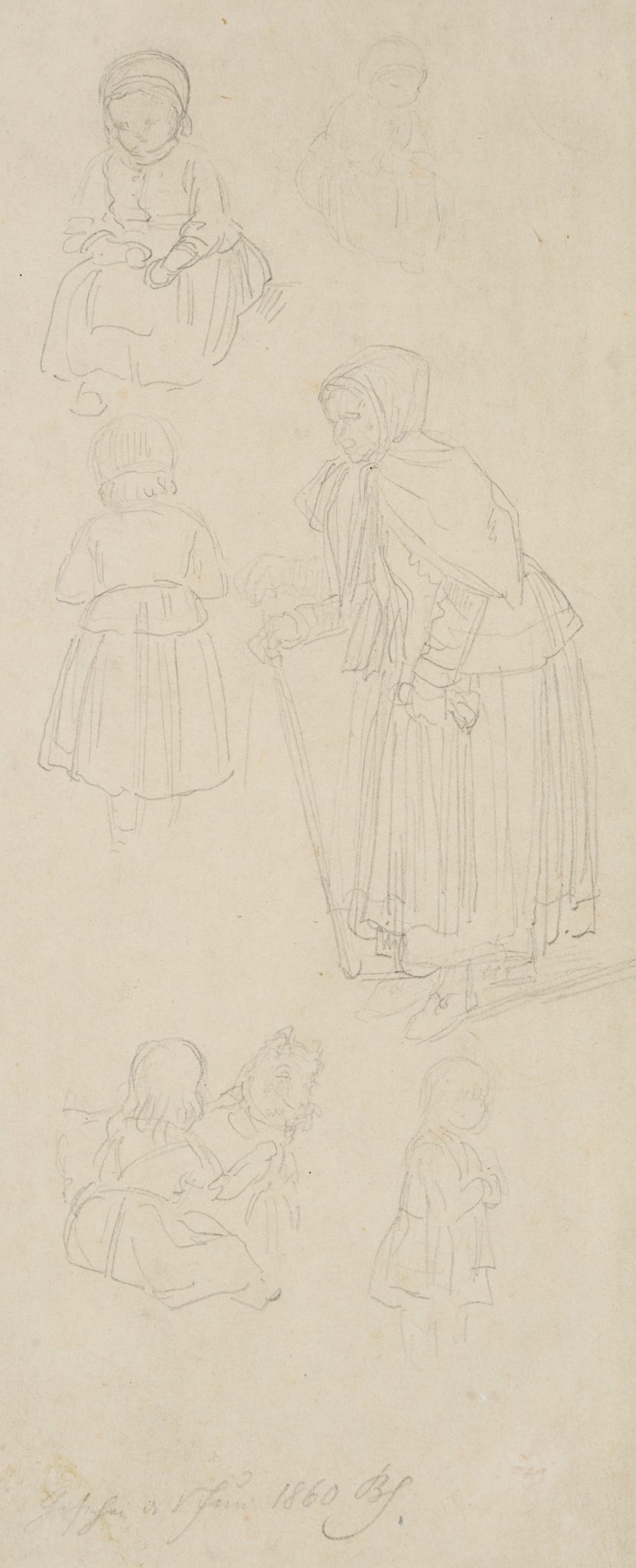 Figurenstudien, Frau und Mädchen