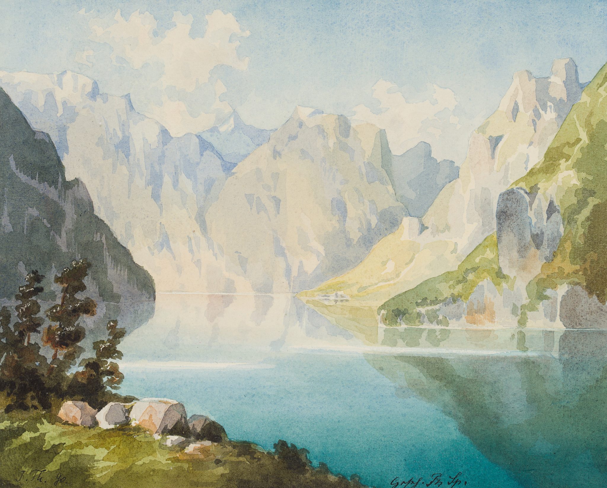 Spiegelglatter Alpensee