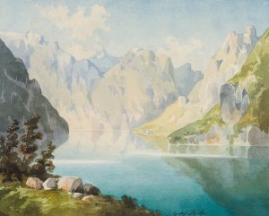 Spiegelglatter Alpensee