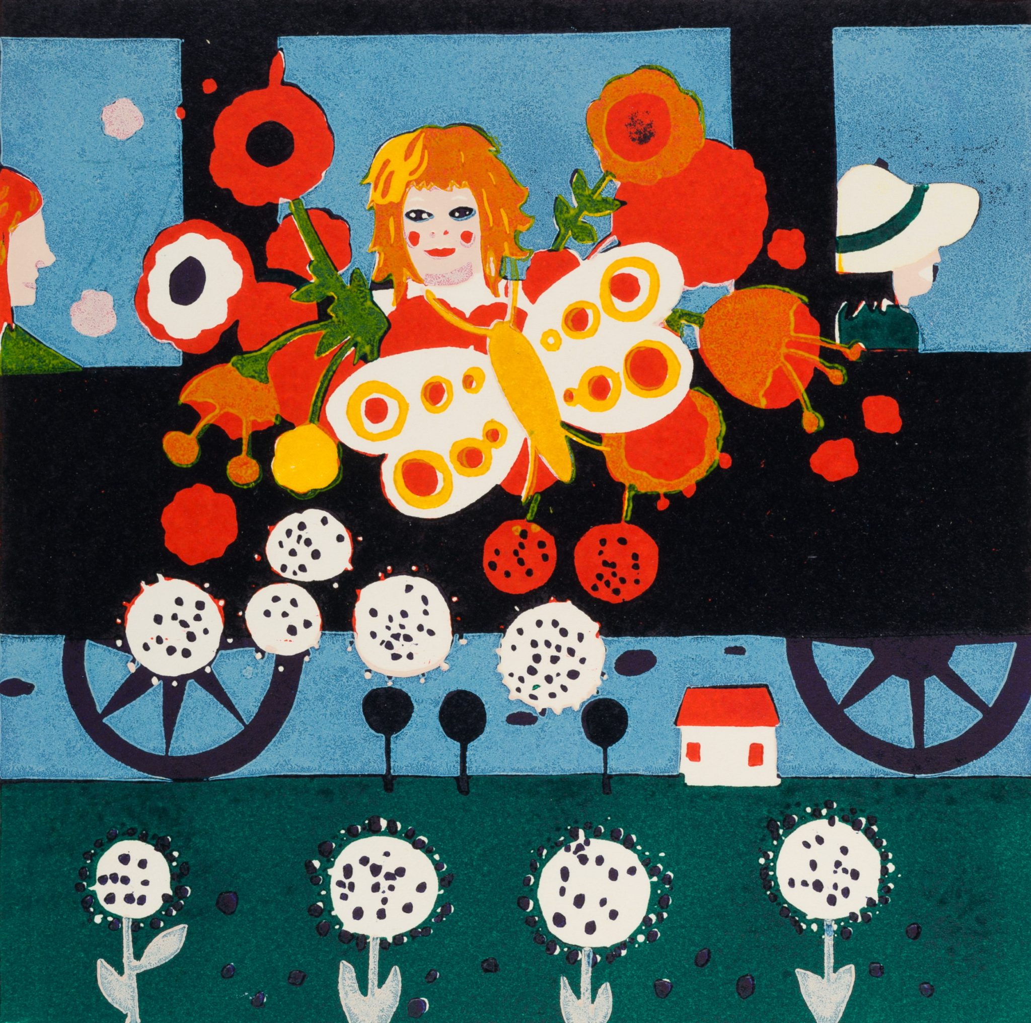 Blumenmädchen im Wagon