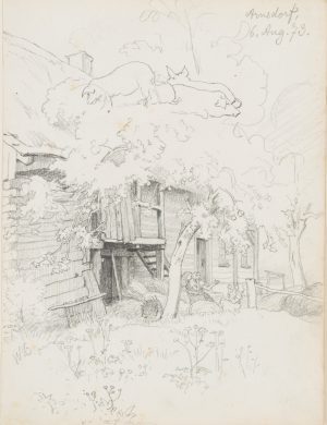 Bauernhaus mit rastenden Mägden