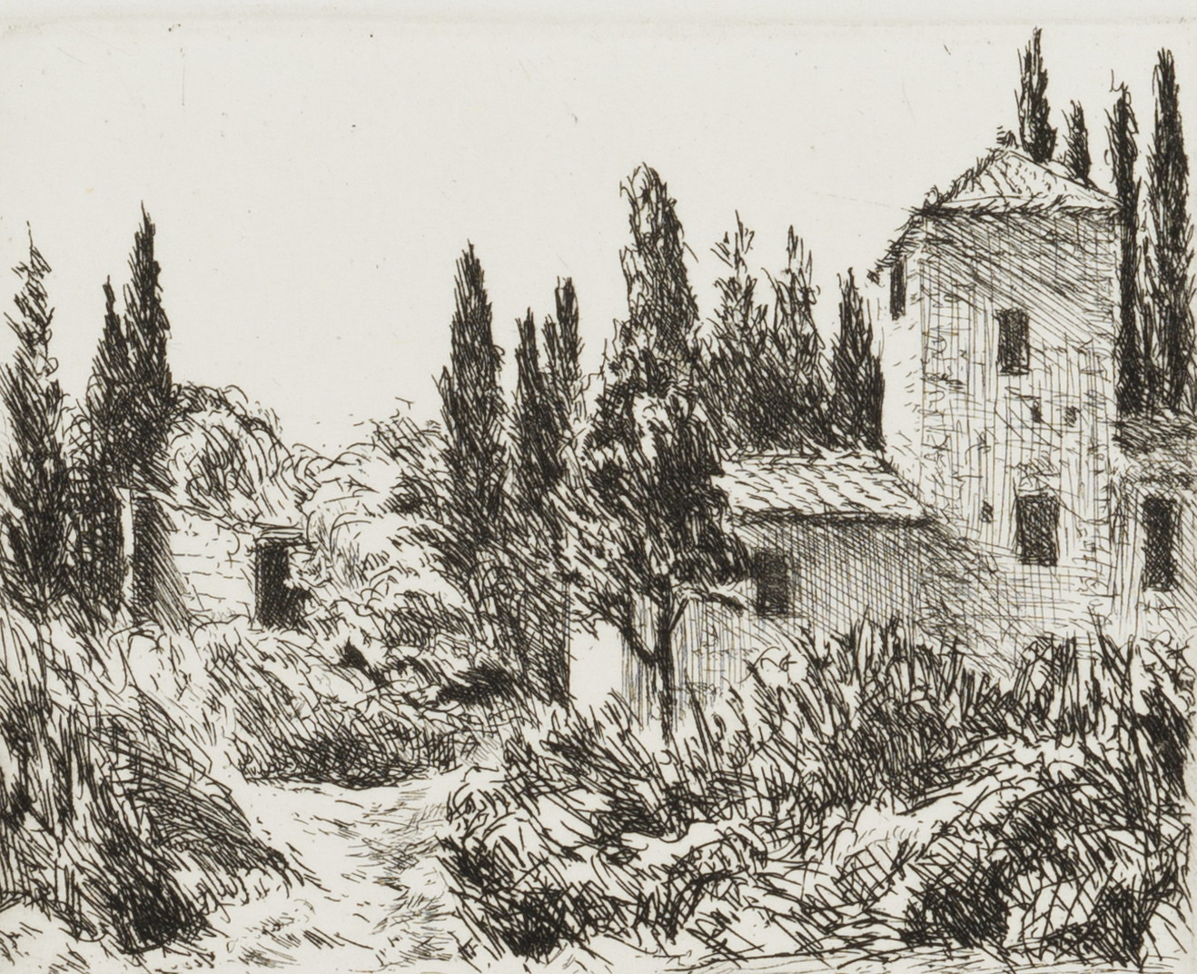 Haus in toskanischer Landschaft