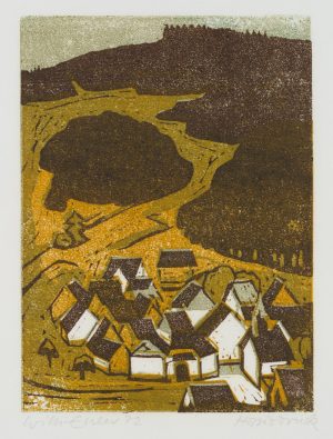 Landschaft mit Siedlung